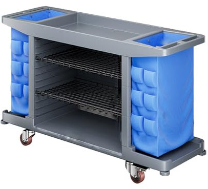 GBPLDMAQ Putzwagen Reinigungswagen Kunststoffmaterial, Gewerblicher Wäschewagen mit Rollen und Große Lagerkapazität, für Hygiene in Hotelzimmern