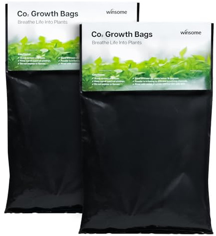 WINSOME CO₂ Bags for Grow Tents | Hydroponic Nutrients CO₂ Growing Bags for Healthy & Fast Plant Growth/Nourishment | Works Best Indoor at Temperature Higher Than 18 ºC (64 ºF) (Pack of 2)