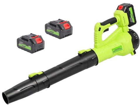 Souffleur de Feuilles sans Fil: Nexalite 21V Souffleur Batterie 2 X 4.0Ah, 6 Vitesse Variable, 172 km/h, 2 Sections de Buses,pour Le Nettoyage du Jardin, l'entretien de la Pelouse