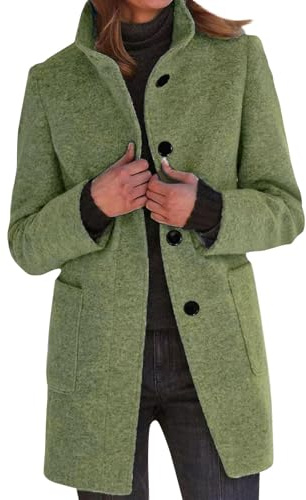 Manteau Femme Hiver Molleton Blousons Bouillie D'intérieur Bouclette Manteaux Duffle Trapeze Veste Chic Et Elegant Hiver Ski Randonnée Mi-Long Manteau Femme Laine Vert Militaire 5XL