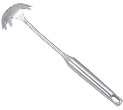 Veemoon Cuchara Ranurada para Servir Espaguetis y Fideos de Acero Inoxidable 304 Grueso, Utensilio de Cocina Resistente para Pasta, Servidor de Pasta Antiadherente y Duradero, Adecuado