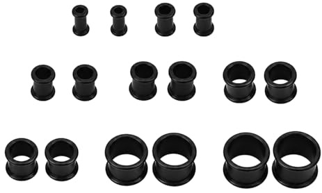 16 Pcs Silicone Double Flare Ear Tunnels 8 Sizes 6mm-20mm Gauge Plugs | Soft hypoallergenic silicone, secure double flare fit, 8 sizes for gradual ear stretching, reusable unisex ear gauge plugs