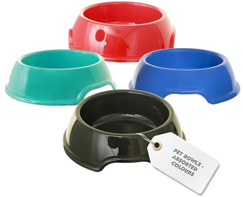 Whitefurze Round Pet Bowl - Surprise Colour Shipped Assorted, 11 cm