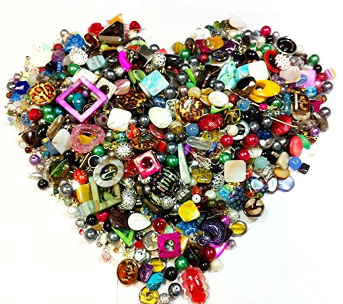 Perlin Glasperlen Holzperlen Metallperlen Acrylperlen Perlen Mischung Bastlerbedarf Überaschungspaket 1 Kg NEU