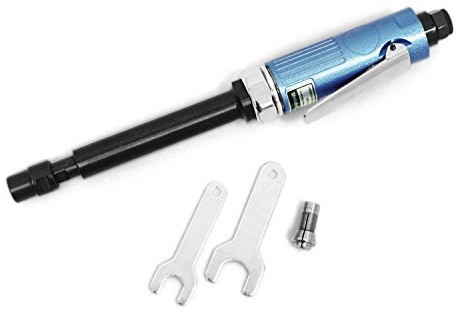 Amoladora troqueladora profesional Molinillo recto de aire comprimido (6.35 mm 1/4 y 3 mm 1/8) Largo Mini Nuevo Azul