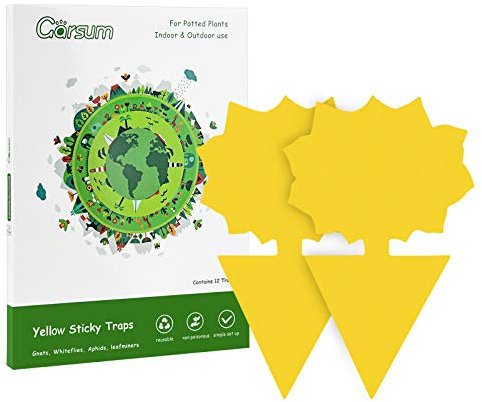 Garsum Trappola per mosche della frutta giallo appiccicoso Fungo killer per piante da interno e da esterno