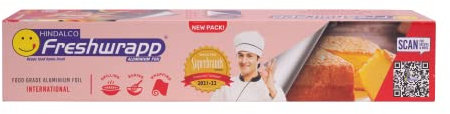 Hindalco Freshwrapp International Feuille d'aluminium Filet de 1 kg 18 microns | Emballage alimentaire, emballage, stockage, service et cuisine (cuisson, grill, rôti, congélation)