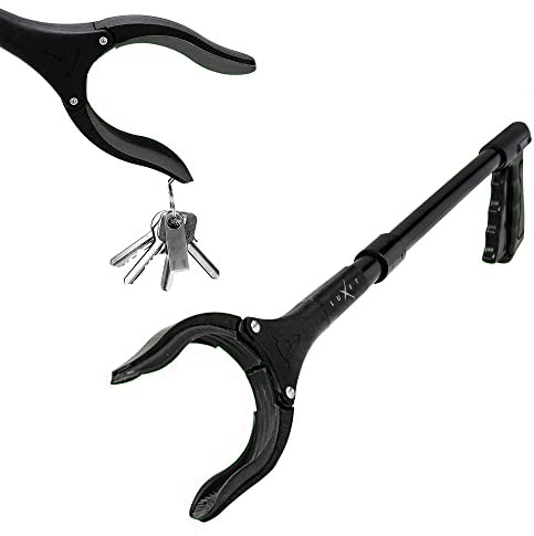 Luxet Grabber Tool 19 Aluminum Magnetic Claw, Rotating Lightweight Foldable Reacher Grabber Pickup Tool, Gripper Grabbers for Elderly Grab it Reaching Tool Trash Picker Grabber, Black, by