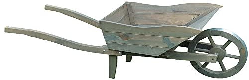Beauty.Scouts Pflanzkarre Etele Blumenkarre grau wetterfest 145x56x52cm Blumenkasten Garten Gartenpflanzen Outdoor stabil Pflanzgefäß Schubkarre Blumenkarre