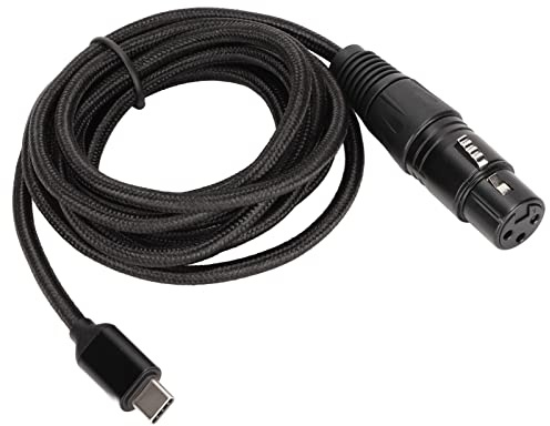 USB C Till XLR Honkabel, HIFI USB C Mikrofonkabel, Mikrofoninspelningslinje Inbyggd D/A-konverteringschip för OS X, Plug And Play(2M)