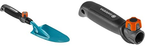 Gardena 08929-20, combisystem Hand Trowel, 8.5cm & Combisystem Hand Tool Handle: Sturdy Handle for All Combisystem Tools, No-Wobble Connection, Original Accessory (8909-20)
