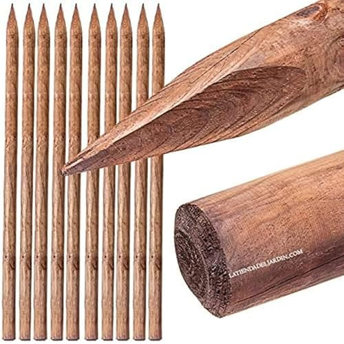 Suinga Pack 20 Estacas para Arboles 200 cm Ø 4 cm | Tutores con Punta | Poste para Vallas, Jardin y Plantas | Poste de Madera | Soporte para arboles