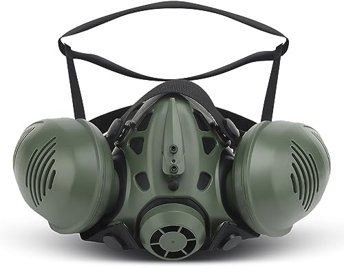Yzpacc Tactical Respirator Mask Airsoft Face Protection Mask Paintball Half Face Mask Tactical Face Mask for Paintball Airsoft Hunting Shooting CS Game Halloween Party