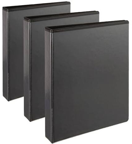 Esselte Essentials Presentation Binder, Pack of 3, A4, Black | With PVC, 3 cm Ring Diameter; Mechanism makes filing quick and easy; 3 cm spine capacity