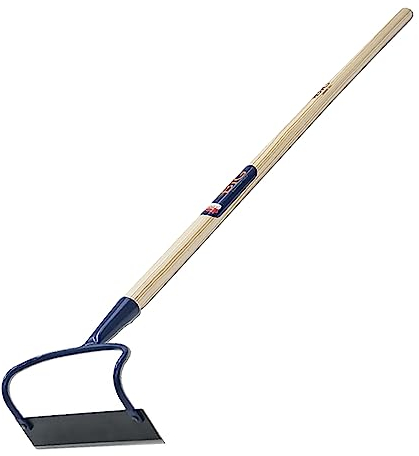 Azada de jardín con construcción de doble plancha, azada para malas hierbas de acero de calidad con mango largo de madera de pino, removedor de malas hierbas para jardín, 120 cm