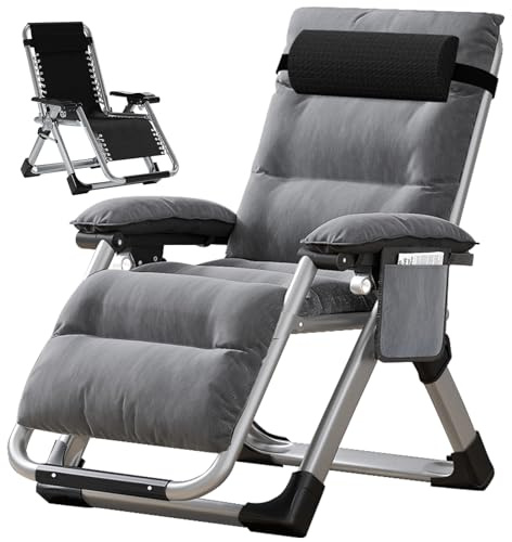 Meulbaty Zero Gravity Chair, 200KG Load Capacity, Folding Garden Recliner with Cushion & Headrest, Dual-Purpose for Sitting & Sleeping, Perfect for Garden, Balcony, Patio and Living Room