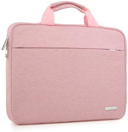 LeadsaiL Custodia Protettiva per Laptop Portatili fino a 15,6 Pollici, Profilo Sottile Borsa da Trasporto, Impermeabile Custodia di Neoprene Borsa per MacBook/Acer/Dell/Lenovo/HP/Samsung/Sony-Rosa