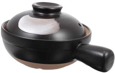 BESTOYARD Cocotte Pratique Petite à Poignée Unique En Céramique Couvercle, Marmite à Ragoût Résistante Et Facile à Nettoyer, Ustensile Cuisine Pour Soupe Chaude, Cuisson 1 Personne