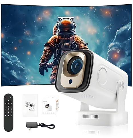 Proyector portátil Inteligente Android 11 con 260 lúmenes de Brillo, 1080P Full HD, Enfoque automático, Corta Distancia y Altavoz Incorporado