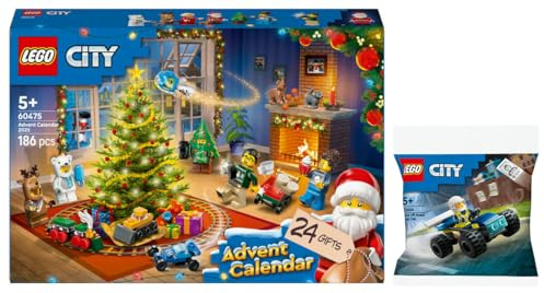 Lego - Set di 2 Calendari dell'Avvento: 60475 2025 City & 30664 Fuoristrada della Polizia