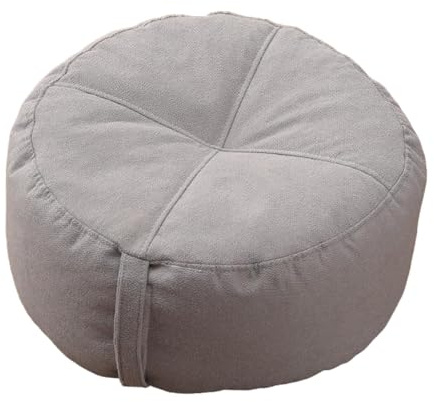 FewNvWa Cuscino Rotondo da Pavimento, Comodo Cuscino per Sedersi a Terra, Cuscino da Meditazione, Cuscino per Divano. Realizzato in Lino Resistente per Uso in, Grigio