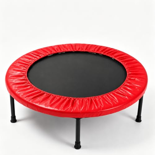 Mini Fitness Trampoline Indoor Rebounder for Home Gym Cardio Workout – Foldable Exercise Rebounder for Adults & Kids, Low Impact Fitness Training Equipment, Red, 36 Inch