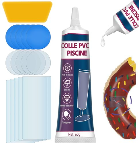 Paistely Kit Réparation Piscine, Kit Réparation Spa Gonflable, Kits Entretien Spa Étanche et Transparent, pour Matelas Pneumatiques, Structures Gonflables, Matériaux en EVA (60g)