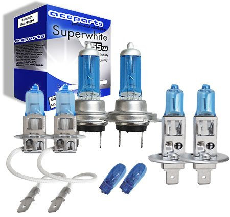 55w Super White Xenon High (main) / Low (dipped) / Fog / Side beam upgrade HeadLight Bulbs MERCEDES A Class W168 07.97->08.04