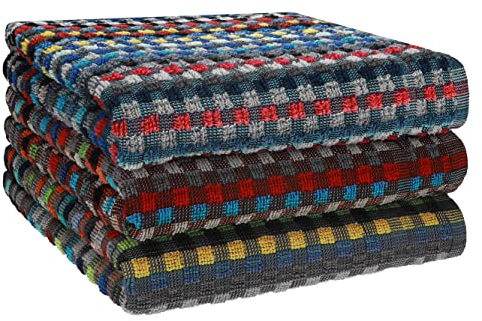 Betz 3er Set Küchentücher Geschirrtuch Handtuch 100% Baumwolle HELGOLAND Größe 50 x 90 cm Grubentuch Küchentuch Allzwecktuch karo bunt