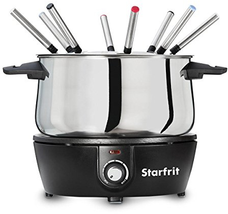Starfrit Electric Fondue 12PC Set - 3L - Quick Release Magnetic Cord - 1500W - Perfect for Cheese & Chocolate