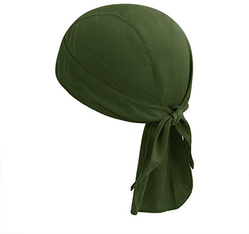 Sports Headwear Quickly Dry Sun UV Protection Cycling Bandana Running Beanie Bike Motorcycle Skull Cap Under Helmet (Army Green)