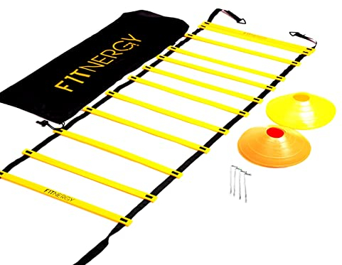F1TNERGY Koordinationsleiter Fußball Set - Blaze Pods Fußball Trainingszubehör mit Fußball Leiter und Hütchen - Komplettes Fußball Trainingsset für Optimales Training