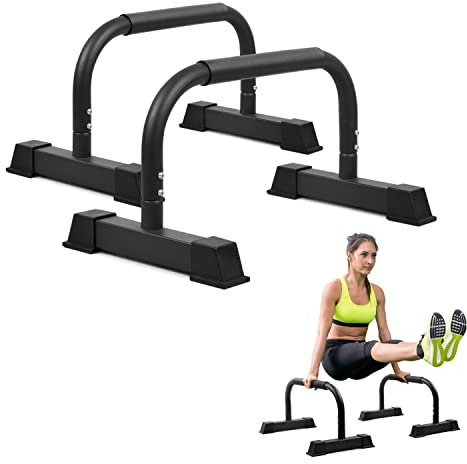 Yes4All Barres de parallettes en Acier avec Pieds antidérapants en Caoutchouc 61 x 30,5 cm