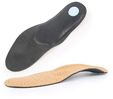 mmfoot Plantillas de Cuero Acolchadas Finas Hechas a Mano Con Soporte de Arco Para Pies Planos Dolor Metatarsiano Fascitis Plantar Dolor de Arco y Plantilla Ortopédica Transpirable Talla 39-40