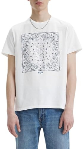 Levi's Graphic Crewneck Tee T-shirt, Bandana Bw White+, S Uomo