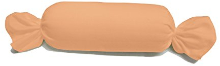 Dukal | Bezug für Nackenrolle | 15 x 40 cm | aus hochwertigem DOPPEL-Jersey | 100% Baumwolle | Farbe: apricot