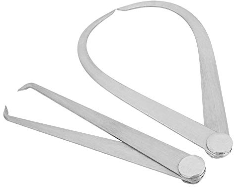 Ausla Inside Outside Caliper, 6 Inch Stainless Steel Pottery Sculpture Measuring Tool for Clay Artisans - 2pcs Firm Friction Joint Calipers for Precision Craftwork