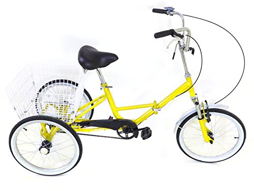 Trehjuling vuxen 3 hjul vuxen trehjuling cykel med korg för trehjuling Single Speed varukorg 1 längd Fällbar hopfällbar seniorer vuxen trehjuling seniorer vuxna stadscykel