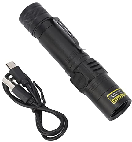 Linterna UV, Linterna UV De 365 Nm, Linterna UV De Luz Negra, Linterna LED De Luz Negra UV Detector De Luz Negra UV Portátil Recargable De 365 Nm Con Ahorro De Energía Para Encontrar Escorpiones