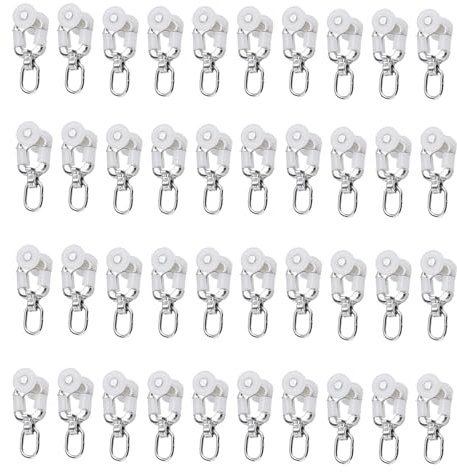 CTForest 40 Pezzi Rulli per Guide per Tende, Rulli per Tende, Gancio per Tende Scorrevoli, Adatto per Appendere le Tende(Bianco)