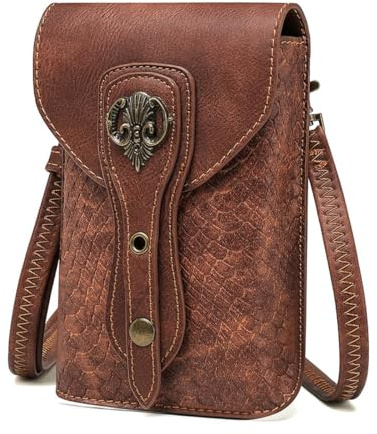 Tiardey Mittelalterliche kleine quadratische Tasche Steampunk MINI Damen Schulter Umhängetasche Schlangenmuster Motorrad Handytasche