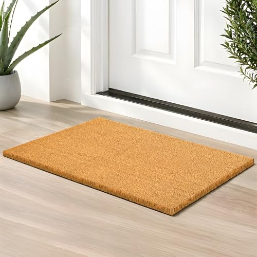 Lexell Coir Matting for Entrance Heavy Duty Coir Door Mats Indoor Outdoor - Non-Slip Rubber Back with Thick Natural Bristle (100 x 200 cm (Rectangular))