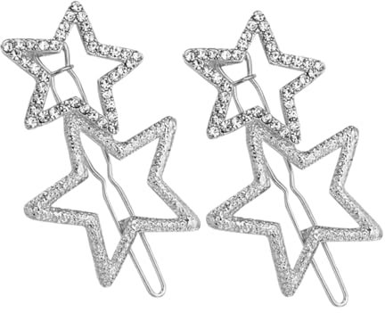 Baluue 2pcs Bling Star Hair Clips Sparkling Rhinestone Hair Barrettes Star Clips for Girls Women Accessories for Party