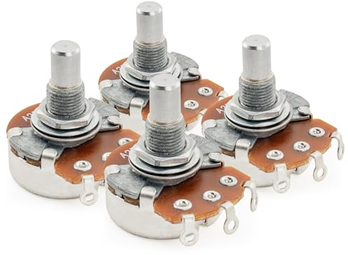 Alpha A250K Logaritmisk Potentiometer Metrisk Solid Standard Axel 9,5mm Potar för Elgitarr Bas (4 st.)