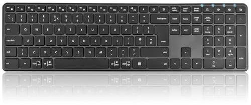 Bnnwa K925 Wireless Bluetooth Keyboard Multi-Device Full Size Wireless Keyboard with Number Pad,Ultra-Thin Silent Multimedia Key board Quiet Typing for Windows/PC/Laptop/Phone