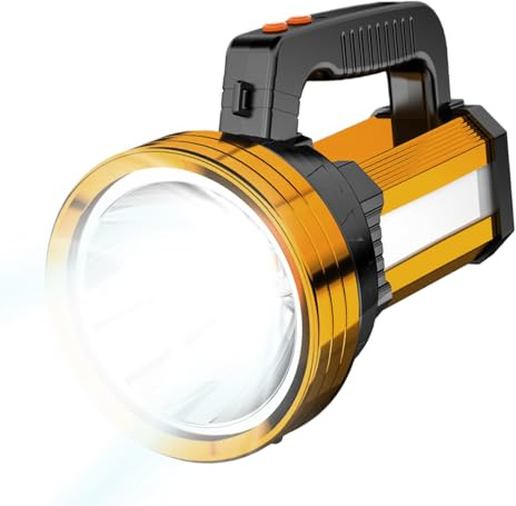 Rechargeable Flashlights, Portable High-Powered Searchlight with Long Battery Life, Ultra Bright Handheld Spotlight for Construction Hiking Fishing Garage Hunting Travel Outdoor Use
