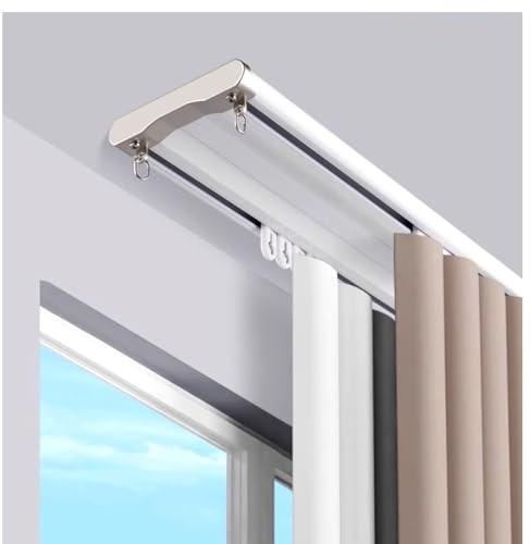 Binario Per Tende A Doppia Silenzioso Asta Per Tende A Soffitto In Alluminio Bastone Tende Scorrevole Per Soggiorno Camera Da Letto Divisorio(White,230cm)