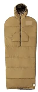 Hooded Sleeping Bag Ultralight 880g Multifunction Camping Sleeping Bag 5℃~ 20℃ Loose Leisure Winter Clothes Jacket(Khaki)