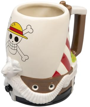Grupo Erik Boccale Birra One Piece Gadget - Bicchieri Birra Decorativa Going Merry con Colori Vivaci e Ben Dipinta, Tazza Grande 750ml | One Piece Manga: Regali Divertenti