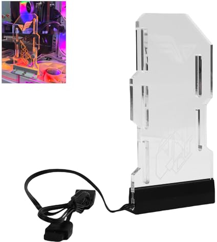 Plyisty Adresserbar GPU-stödfäste, 5V 3PIN Akryl Transparent Grafikkortsstöd Inbyggd 5V ARGB-remsa, GPU-stag för Grafikkortshängare